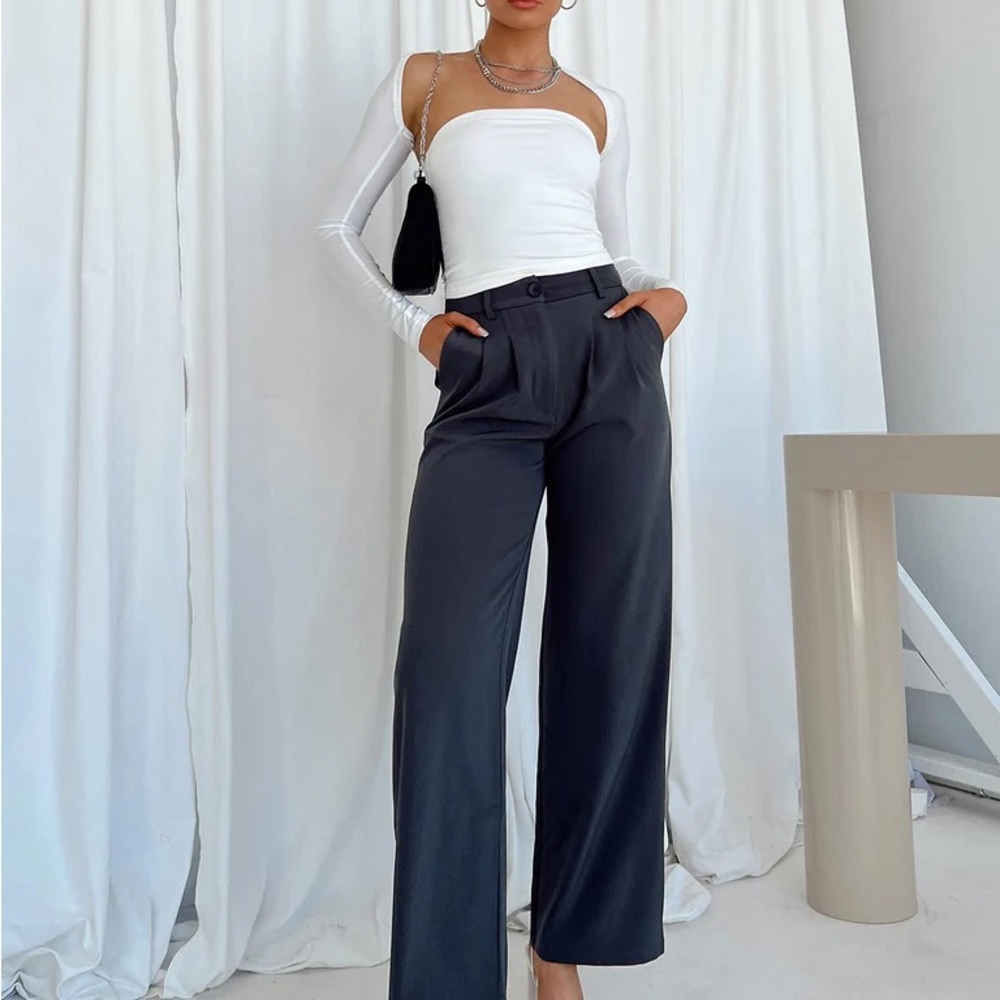 High waisted pants grey | Princess Polly